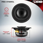 PRO 6.5" Shallow Coaxial Hybrid Mid-Range Loudspeaker with Built-in Driver 150 Watts Rms 8-Ohm