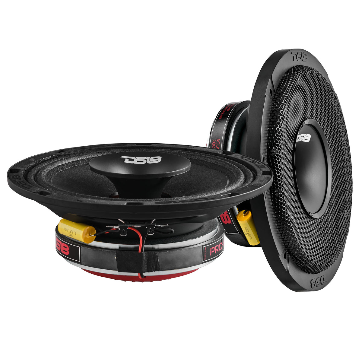 PRO 8" Shallow Coaxial Hybrid Mid-Range Loudspeaker with Built-in Driver 200 Watts Rms 4-Ohm - Grill Included