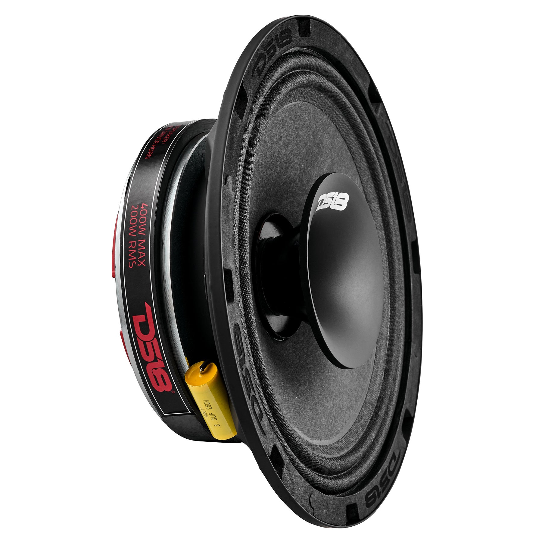 PRO 8" Shallow Coaxial Hybrid Mid-Range Loudspeaker with Built-in Driver 200 Watts Rms 4-Ohm - Grill Included