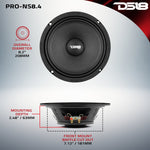 PRO 8" Shallow Neodymium Full-Range Loudspeaker 200 Watts Rms 4-Ohm