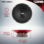 PRO 8" Shallow Water resistant Mid-Range Loudspeaker 250 Watts Rms 2-Ohm