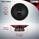 PRO 8" Shallow Water-Resistant Midrange Loudspeaker | 250W RMS 4-Ohm