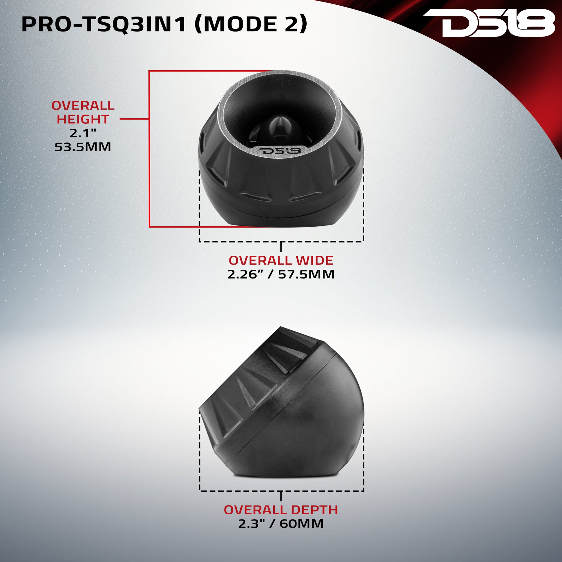 3" Surface/Flush/Angle High Compression Neodymium Super Bullet Tweeter 100 Watts 1" Aluminum 4-Ohm Vc