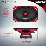 PRO-X 4x6” Mid-Range Loudspeaker with Bullet | 100W RMS 4-Ohm