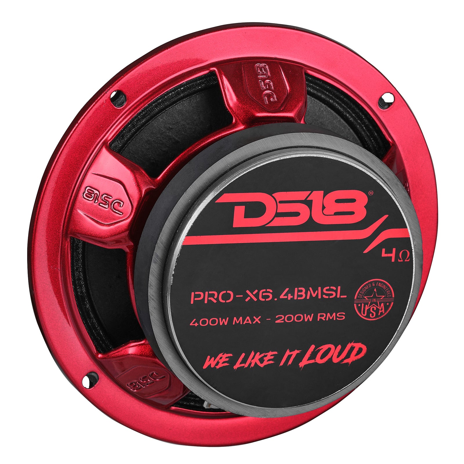 KIT Set pour DS18 Pro-X6.4BMSL 1 Haut-Parleur MIDRANGE 16,5 cm 165 mm 6,5 de diamètre 250 Watts rms et 500 Watts Max 4 ohm sensibilité 95 DB, 1 pièce 3 Autocollants gratuits