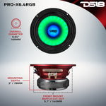 6.5" Mid-Range Loudspeaker with Dual RGB LED For Cone & Dustcap 250 Watts 4-Ohm