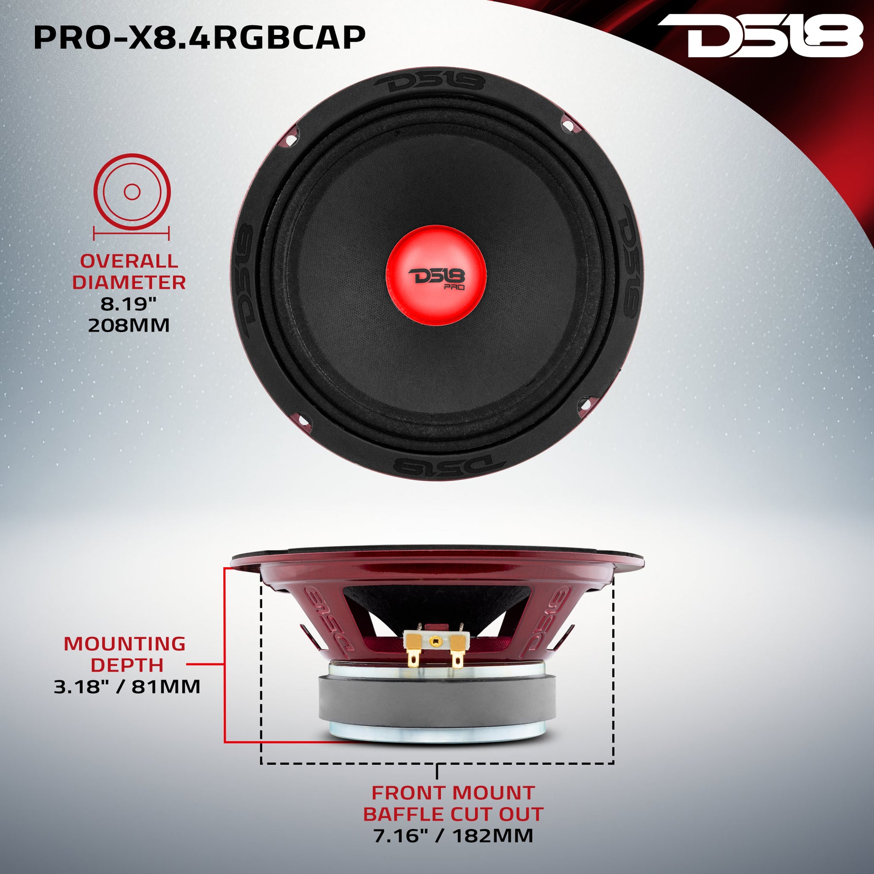 PRO-ZXI694BM 6x9" Mid-Range Loudspeaker - 300 Watts RMS 4-Ohm