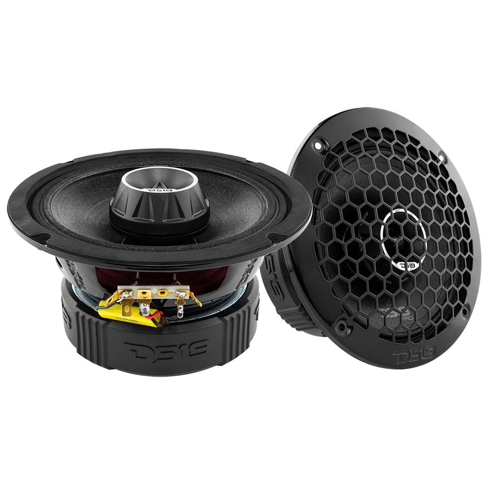 PRO-ZT 6.5" Coaxial Mid-Range Loudspeaker with Water Resistant Cone Built-in Bullet Tweeter and Grill 225 Watts Rms 4-Ohm