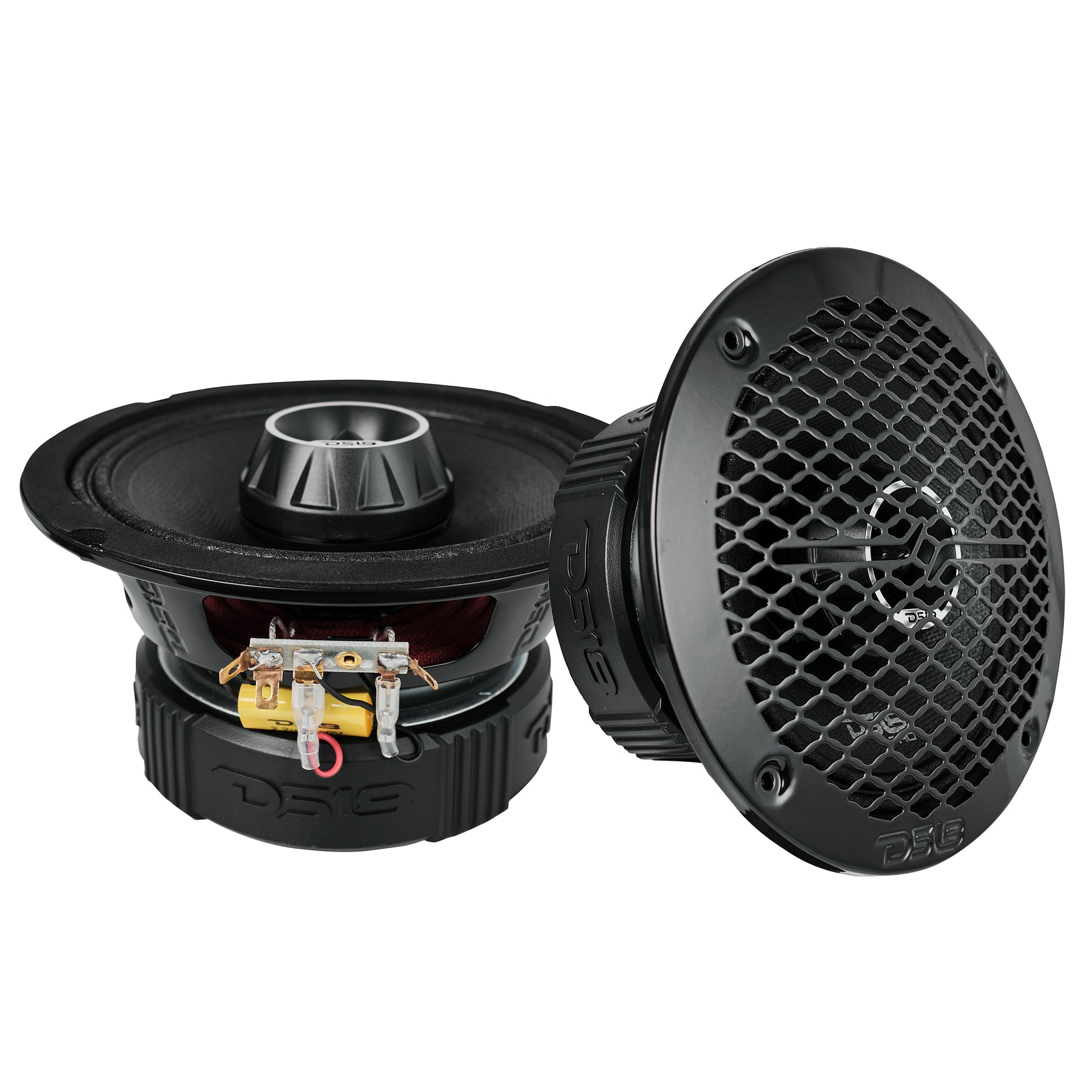 PRO-ZT 6.5" Coaxial Mid-Range Loudspeaker with Water Resistant Cone Built-in Bullet Tweeter and Grill 225 Watts Rms 4-Ohm