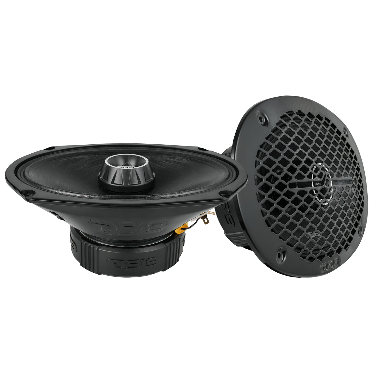 PRO-ZT 6x9" Coaxial Mid-Range Loudspeaker with Water Resistant Cone Built-in Bullet Tweeter and Grill 275 Watts Rms 4-Ohm