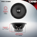 PRO-ZXI 8" Mid-Range Loudspeaker With Neodymium/Ferrite Magnets 350 Watts Rms 8-Ohm