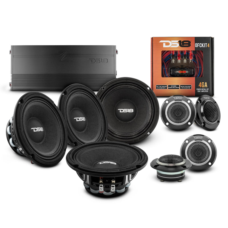 DS18 Car Speakers, Stage1 Pro Audio Neo Midrange Package, 4x Speakers ...