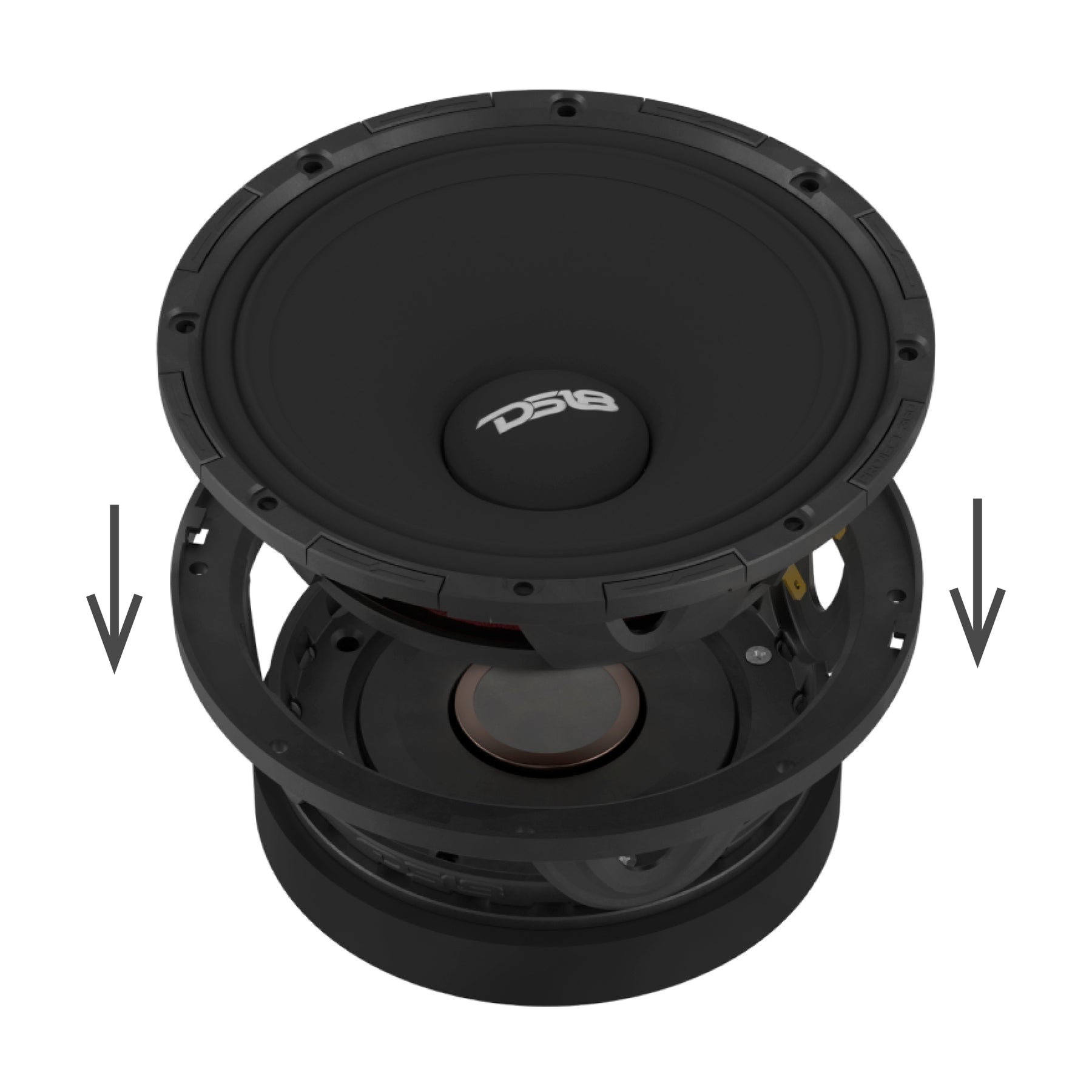 PROJECT360 6.5” High-Sensitivity Mid-High Loudspeaker - 300W RMS 4-Ohm - Rotating Recone Design For Quick Repair