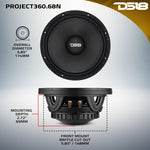 PROJECT360 6.5” High-Sensitivity Mid-High Loudspeaker With Neodymium Magnet and Bullet - 350W RMS 8-Ohm - Rotating Recone Design For Quick Repair