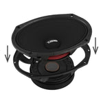 Altavoz de medios/agudos de alta sensibilidad PROJECT360 de 6x9” - 300 W RMS 4 ohmios - Diseño de recono giratorio para una reparación rápida