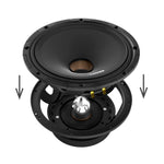 Altavoz de medios/agudos de alta sensibilidad PROJECT360 de 8" - 300W RMS 4-Ohm - Diseño de reconexión giratoria para reparación rápida
