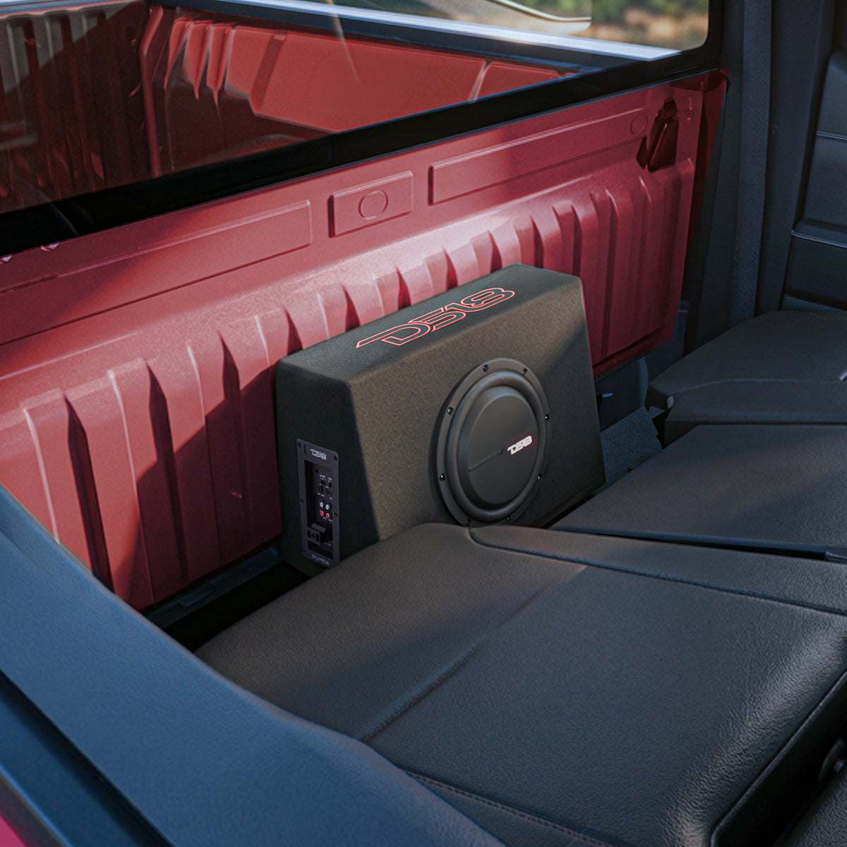 10” Amplified Shallow Subwoofer Enclosure for Pickup Trucks