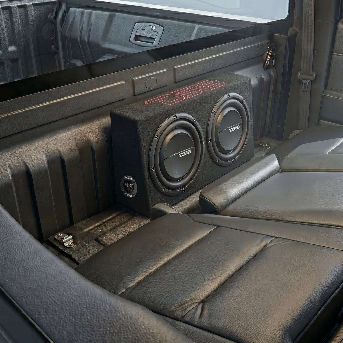 Loaded 10” Subwoofer + Passive Radiator Enclosure for Pickup Trucks