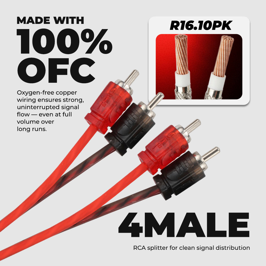 RCA Nivel 2 Cobre 100% OFC 12 pies - Paquete de 10 unidades