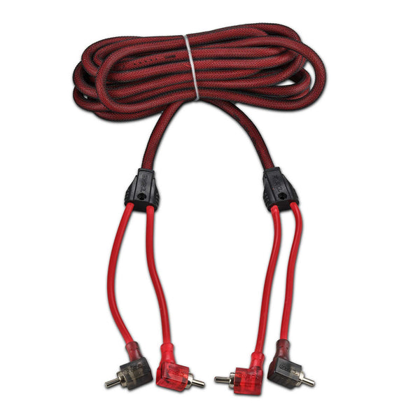 DS18 100% OFC Ultra Flex 2-Channel RCA with 90 Degree Ends, Dual