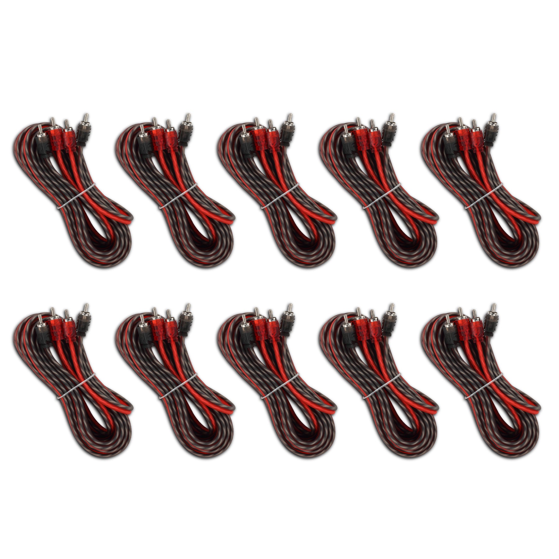 16FT Ultra Flex 100% OFC RCA Cable Wire – 10-Pack