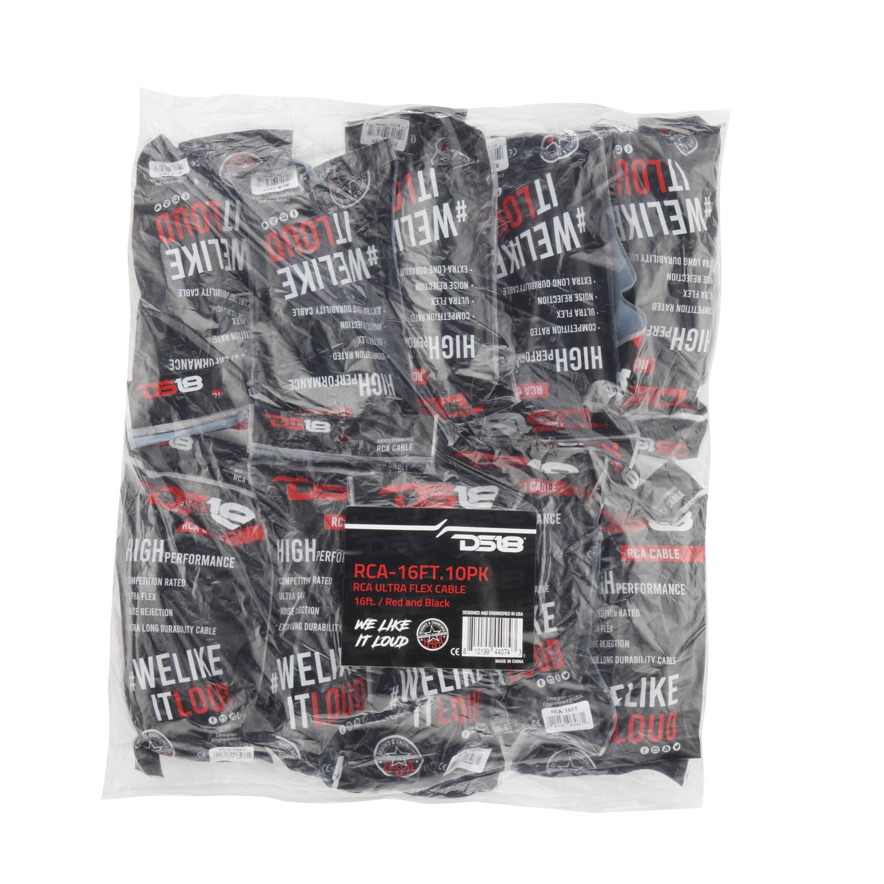 16FT Ultra Flex 100% OFC RCA Cable Wire – 10-Pack