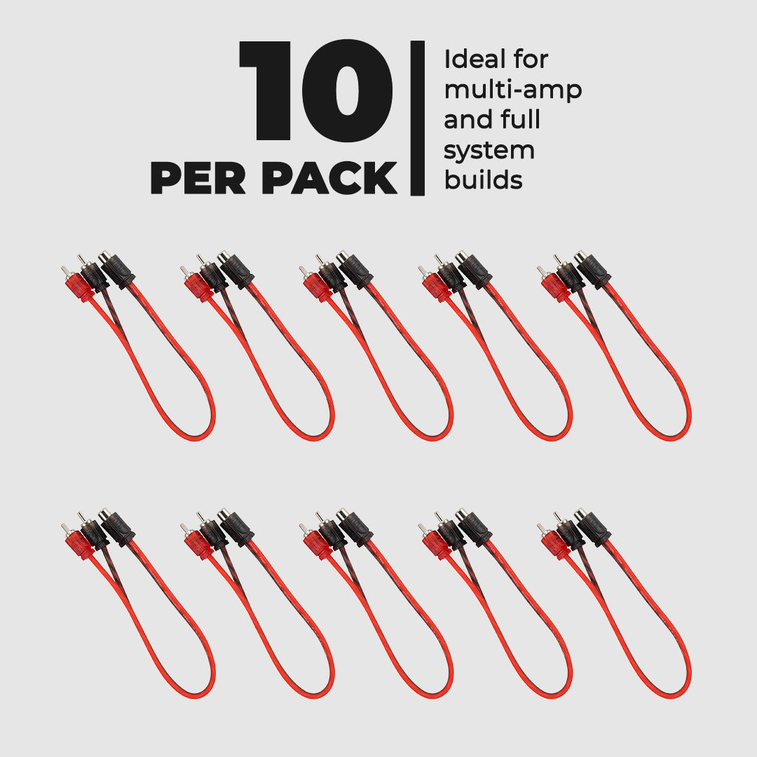 Level 1 RCA 100% Copper OFC Y Connector – 1 Female / 2 Male - 10-Pack