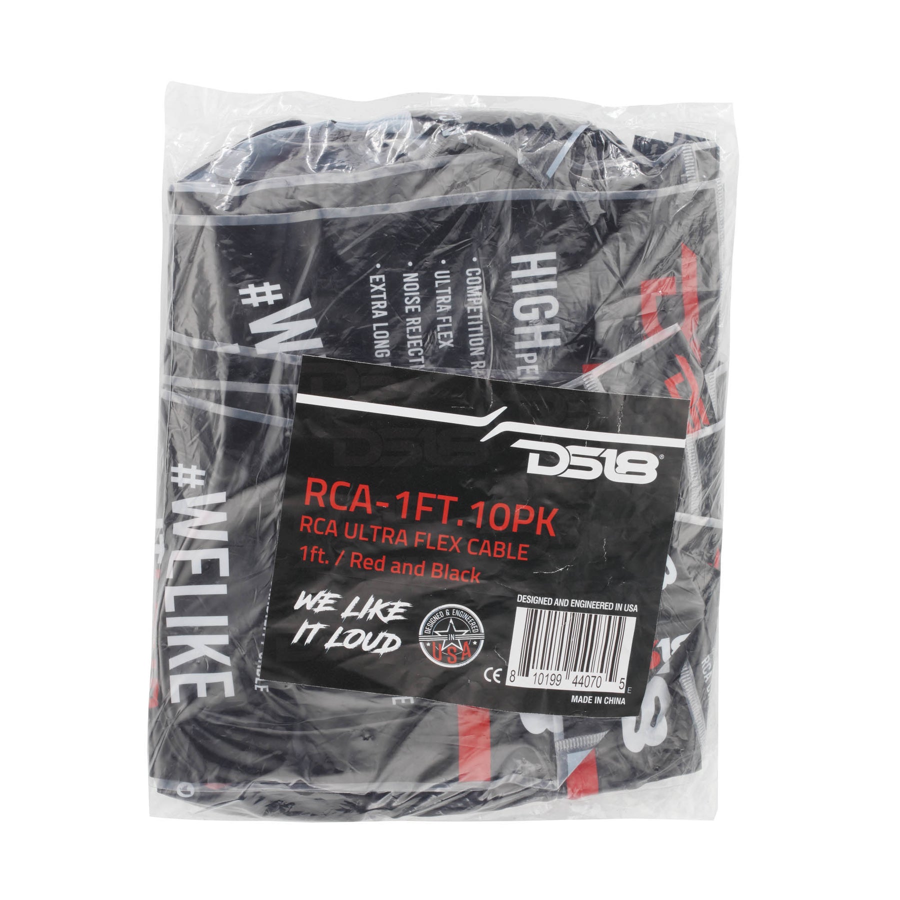 1FT Ultra Flex 100% OFC RCA Cable Wire – 10-Pack