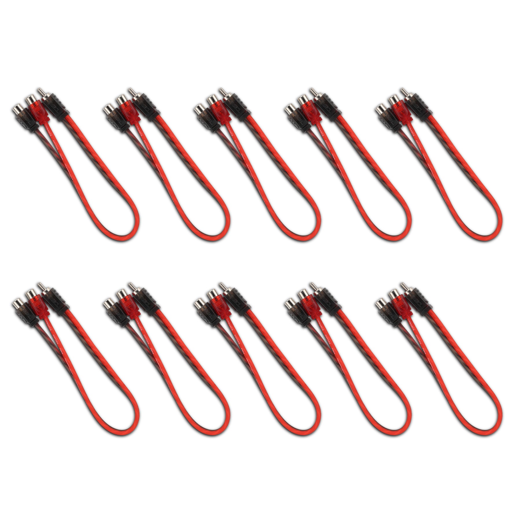 Level 1 RCA 100% Copper OFC Y Connector – 1 Male / 2 Female - 10-Pack