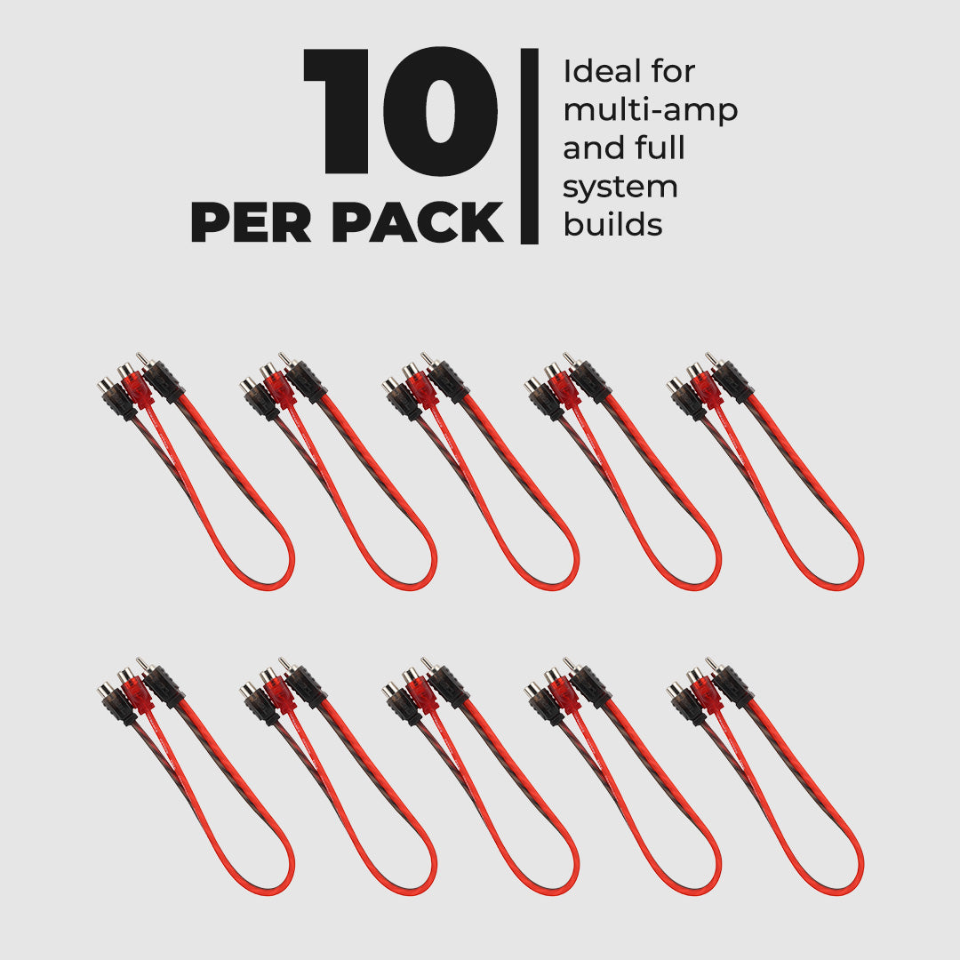 Level 1 RCA 100% Copper OFC Y Connector – 1 Male / 2 Female - 10-Pack