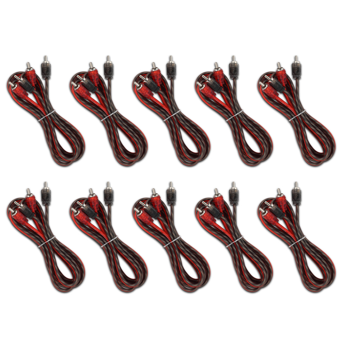 DS18 6FT Ultra Flex 100% OFC RCA Cable Wire – 10-Pack