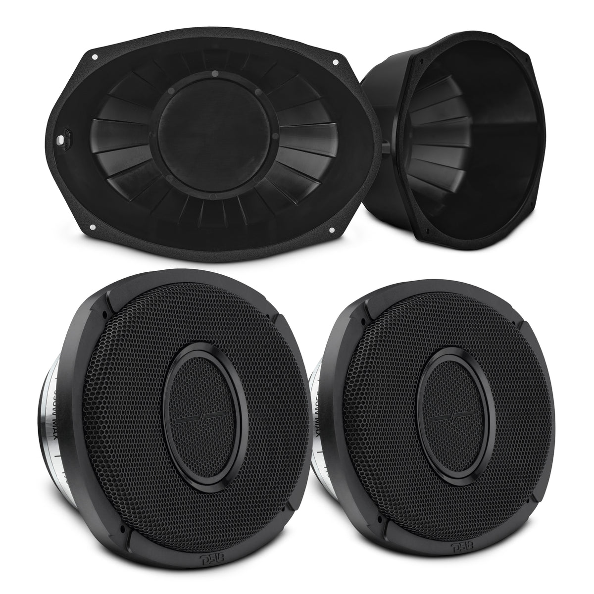 DS18 6x9” Motorcycle Audio Bundle – Shallow Water-Resistant
