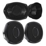 6x9” Hybrid Motorcycle Speaker Bundle – Slim 2-Way Loudspeakers + Sealed ABS Baffles (Pair) | IP65 Water-Resistant, High Output