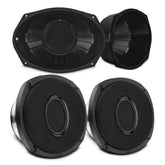 6x9” Hybrid Motorcycle Speaker Bundle – Slim 2-Way Loudspeakers + Sealed ABS Baffles (Pair) | IP65 Water-Resistant, High Output