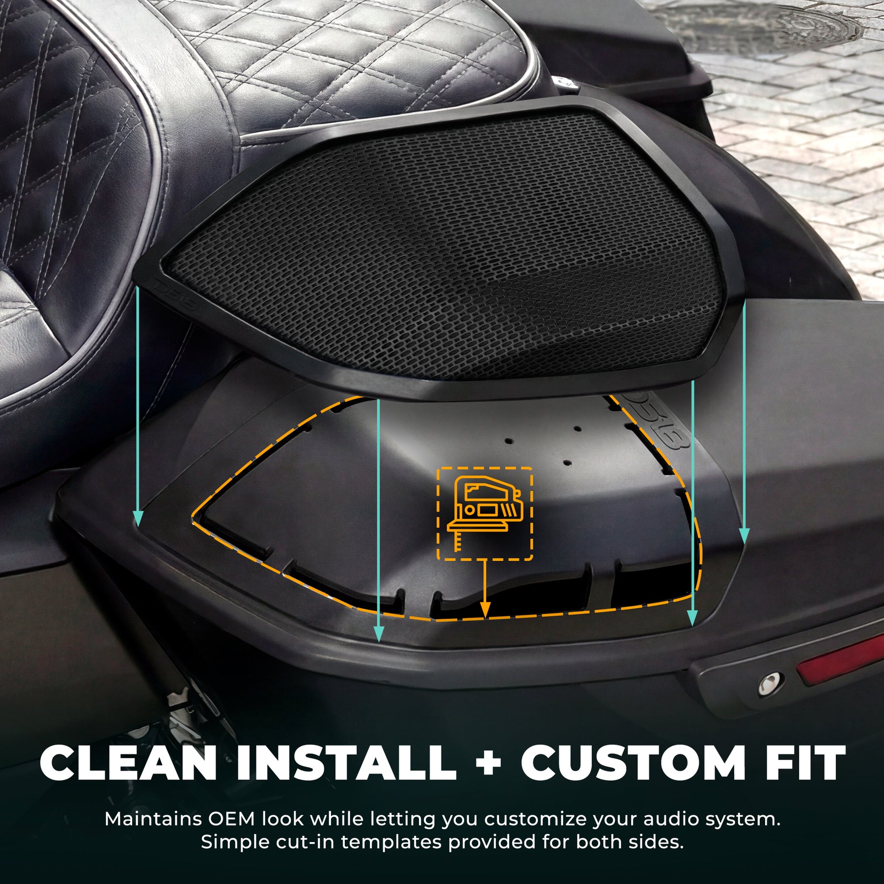 Kit de conversión de tapa de altavoz para alforjas Harley-Davidson para modelos 2024+