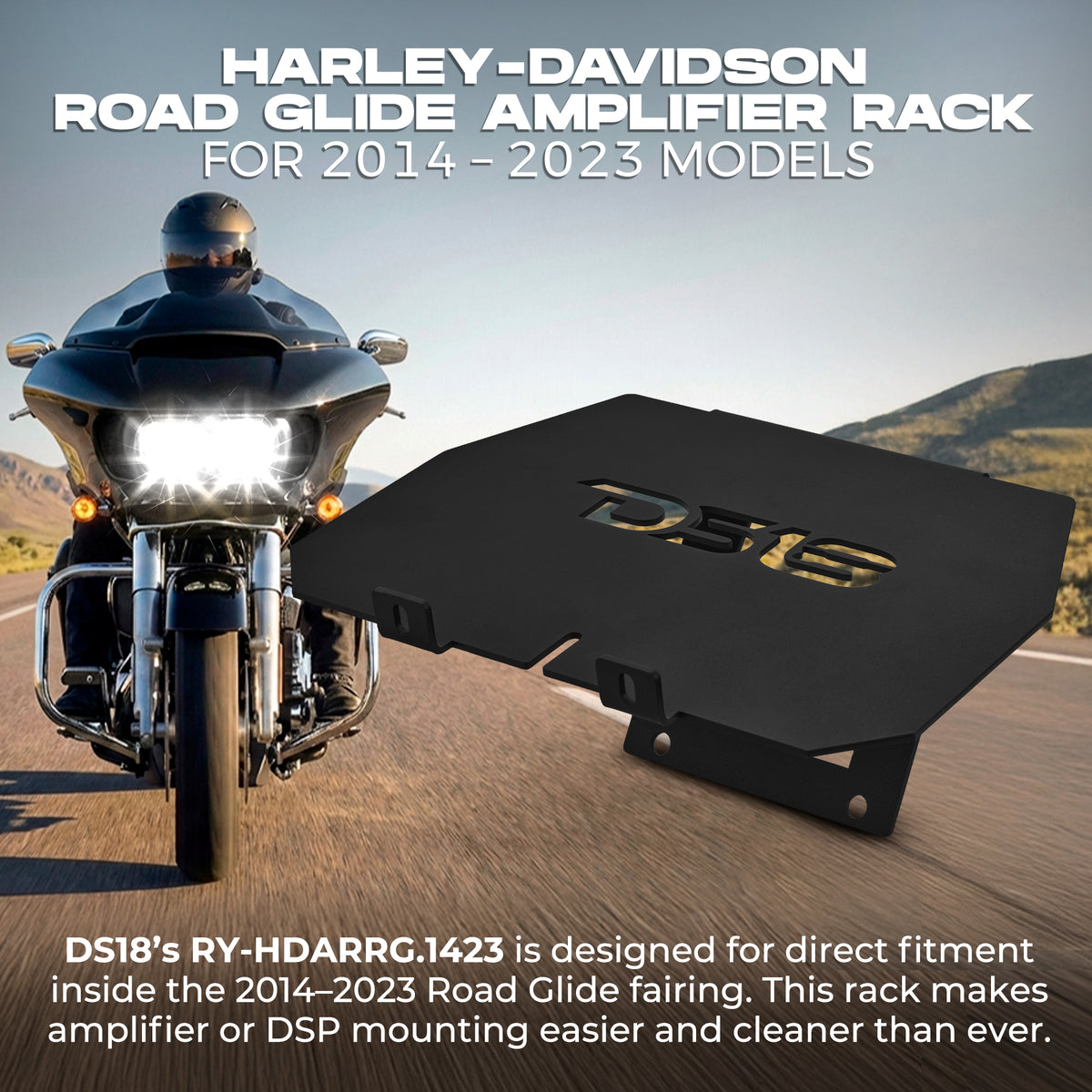 Harley-Davidson Road Glide Amplifier Rack for models 2014–2023