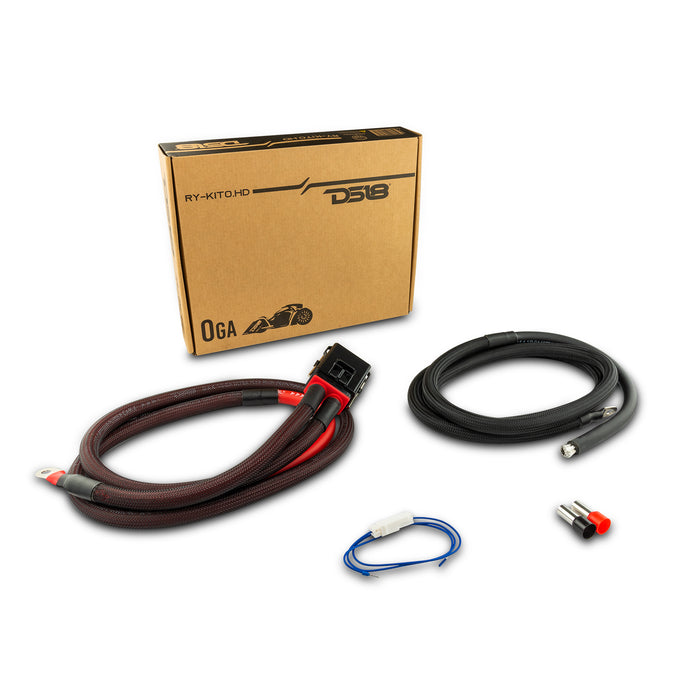 Kit de instalación de amplificador Ryder OFC de 0 GA para Harley Davidson - ROJO