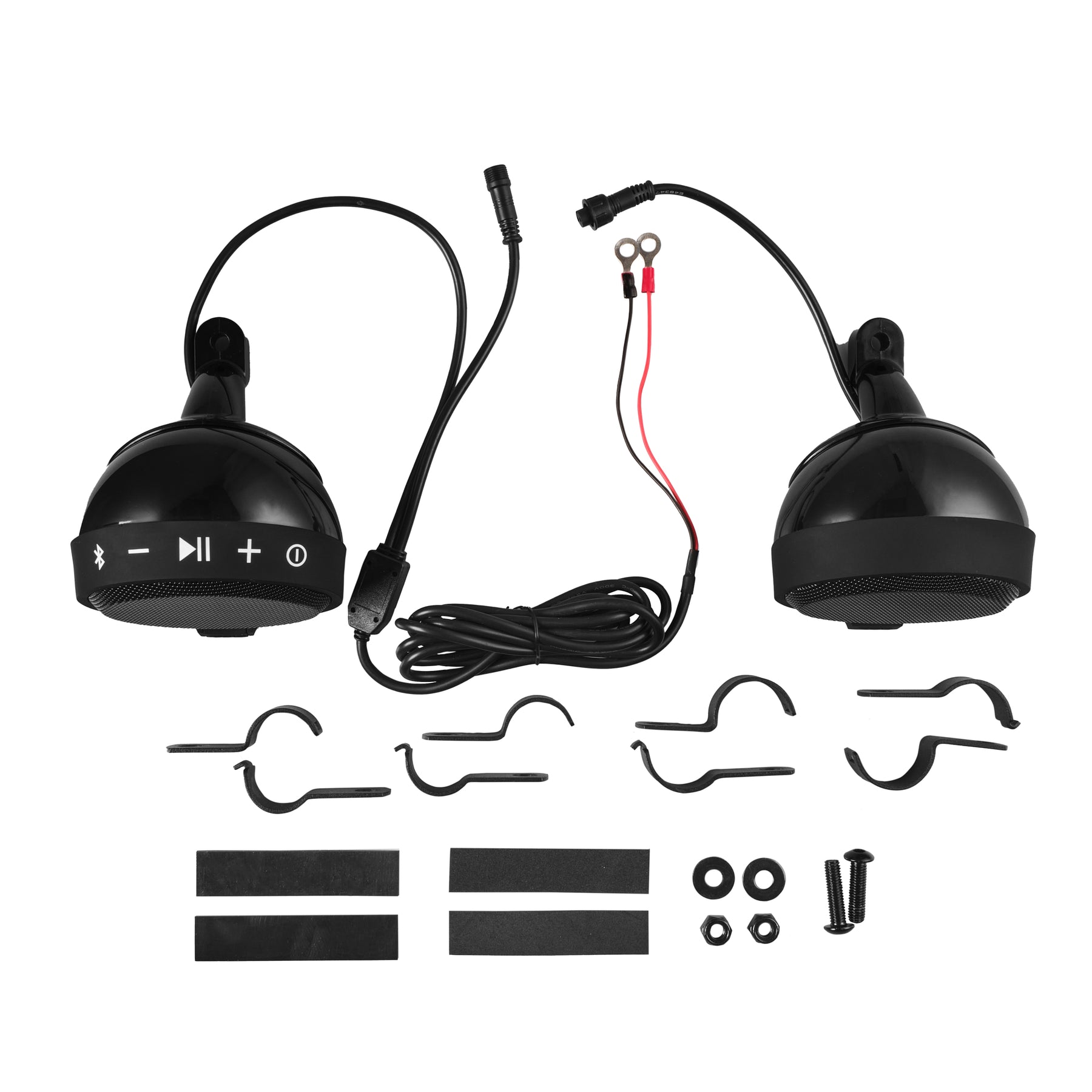 bluetooth helmet motorcycle handlebar speakers DS18 RYDERBT Amplified Handlebar Mount Bluetooth Speaker Pods