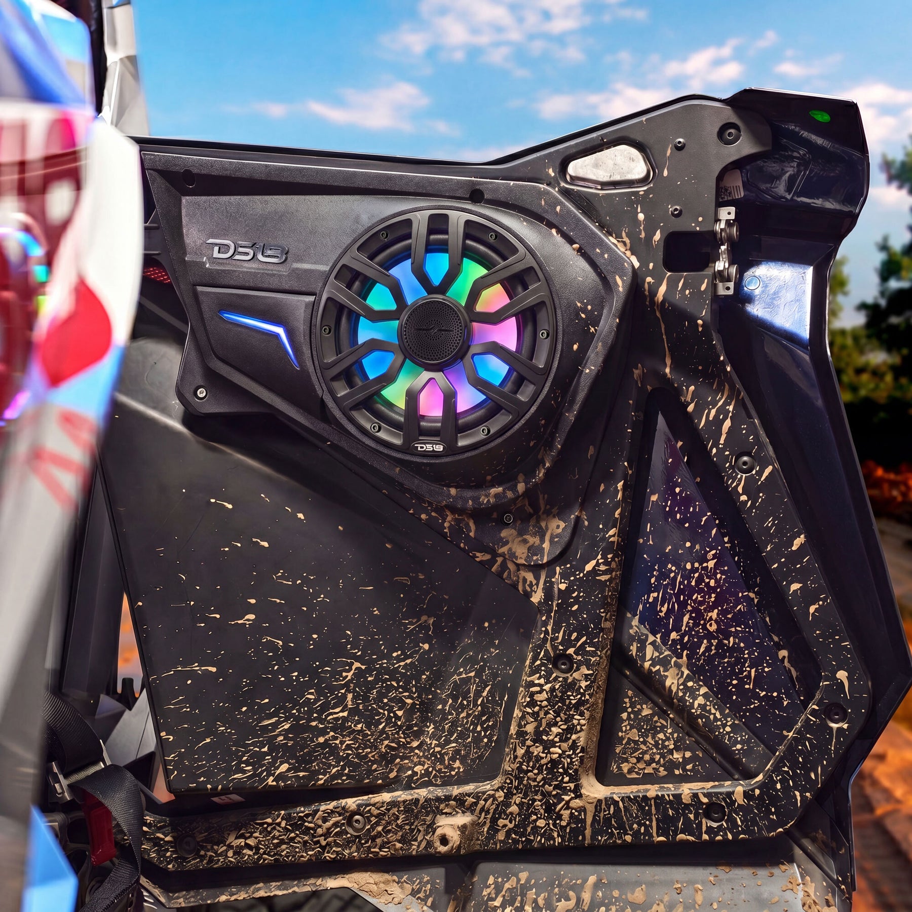 Polaris RZR Rear Door Panels Loaded with NXL-IQ/BK 8" Coaxial Speakers