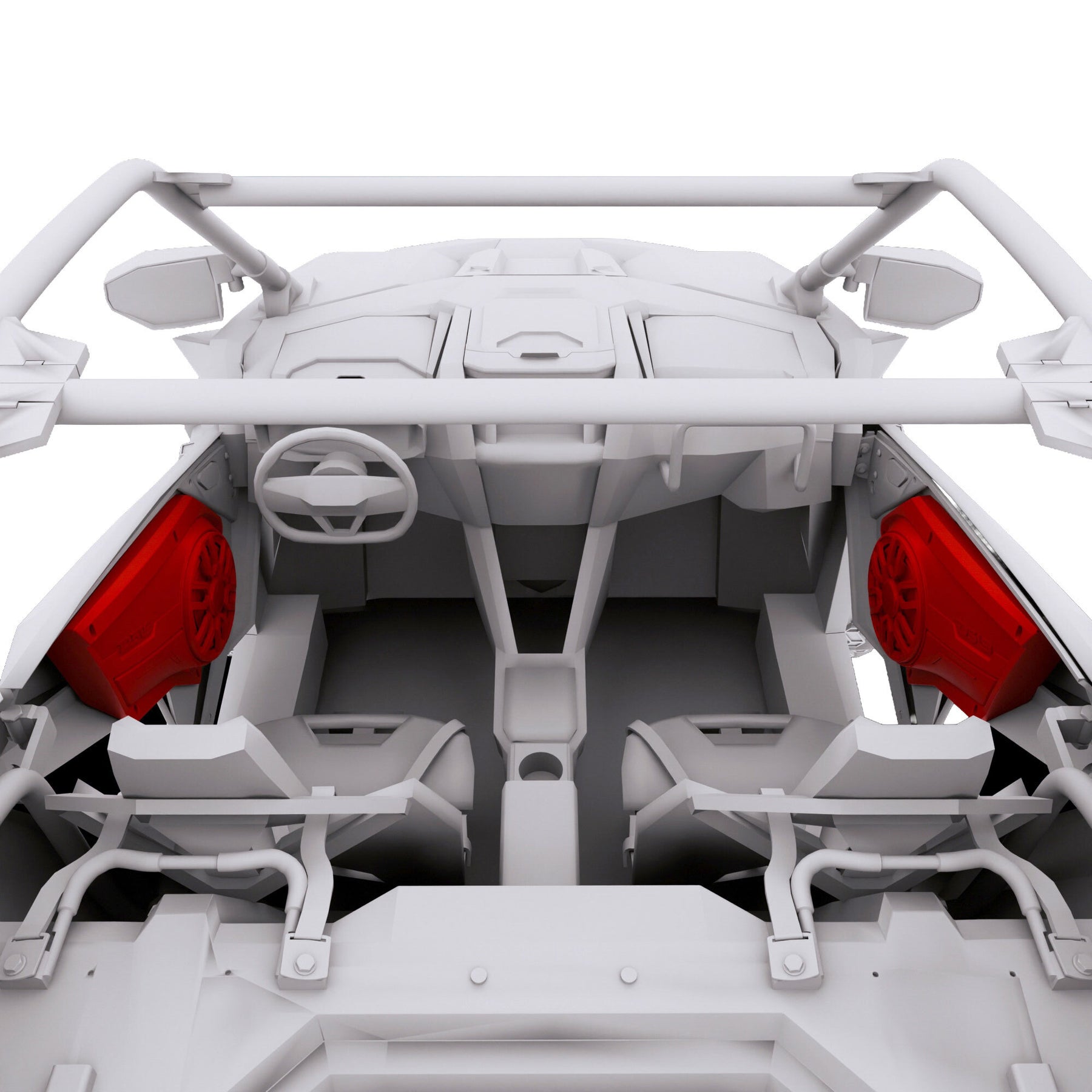 Polaris RZR Front Door Panels Loaded with NXL-IQ/BK 8" Coaxial Speakers