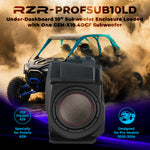 Caja de subwoofer de 10” bajo salpicadero para Polaris RZR Pro (2020–2024) – GEN-X10.4DCF cargado | 600 W RMS, doble 4 ohmios | Resistente al agua IP65