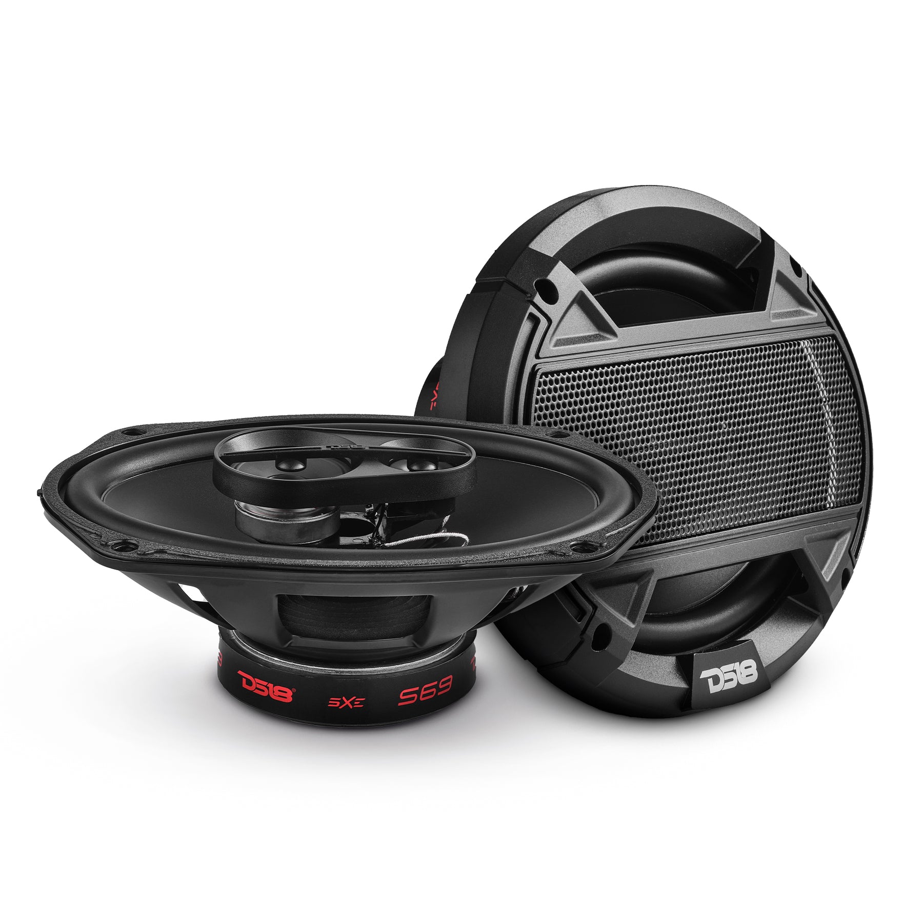 American Bass 6x9 3-Way Car Stereo Speakers - Pair, 4 Ohm, 75W RMS, Carbon Cone (Marine Grade)
