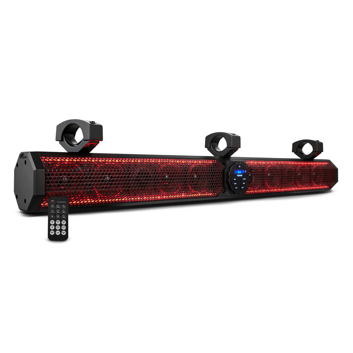 37" Marine Amplified Soundbar with Bluetooth USB & RGB Lighting 10 Speakers 1200 Watts