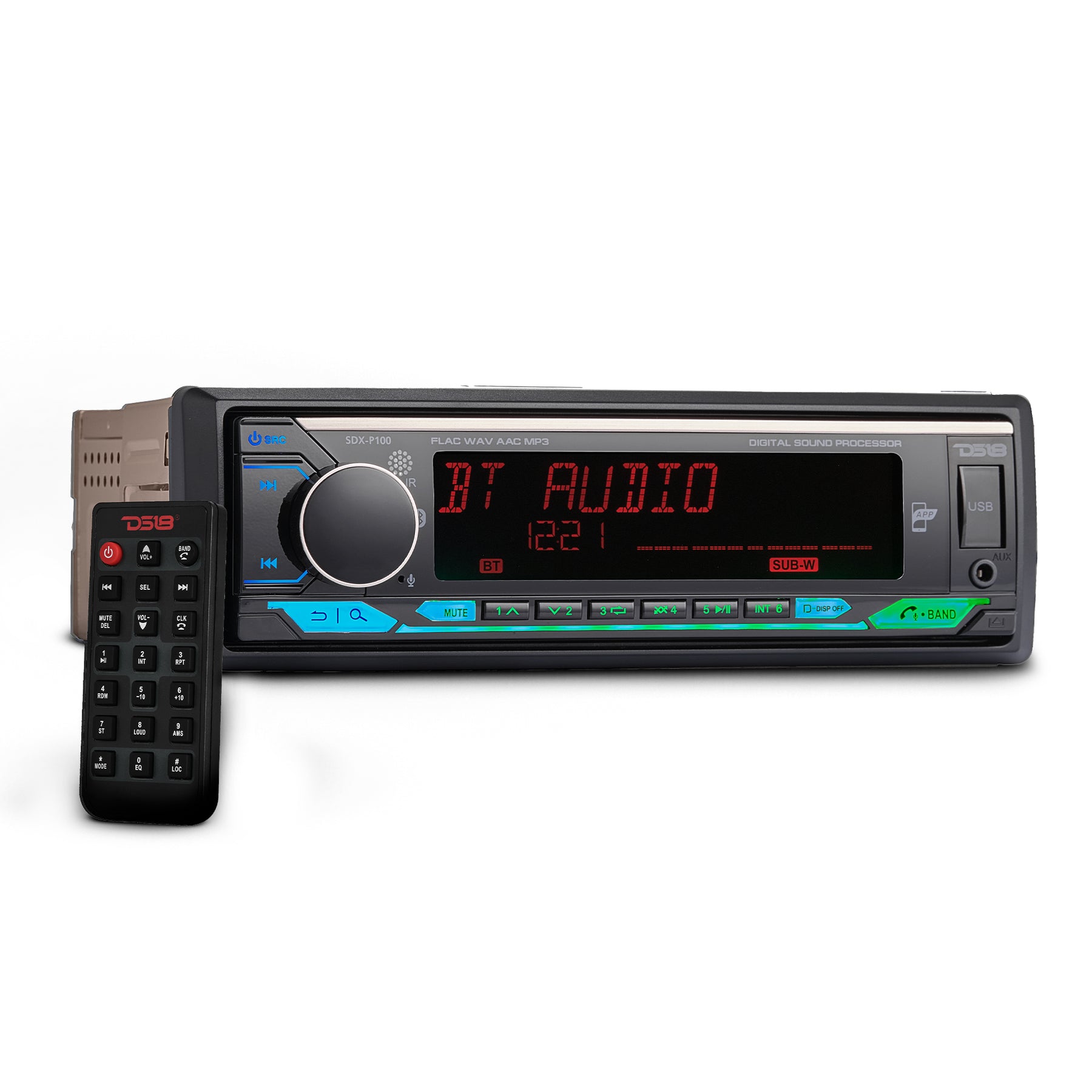 Digital Media Receiver Single Din DSP APP Bluetooth Audio and Calling Head Unit Aux Input USB Mechless AM/FM Radio Receiver 3V