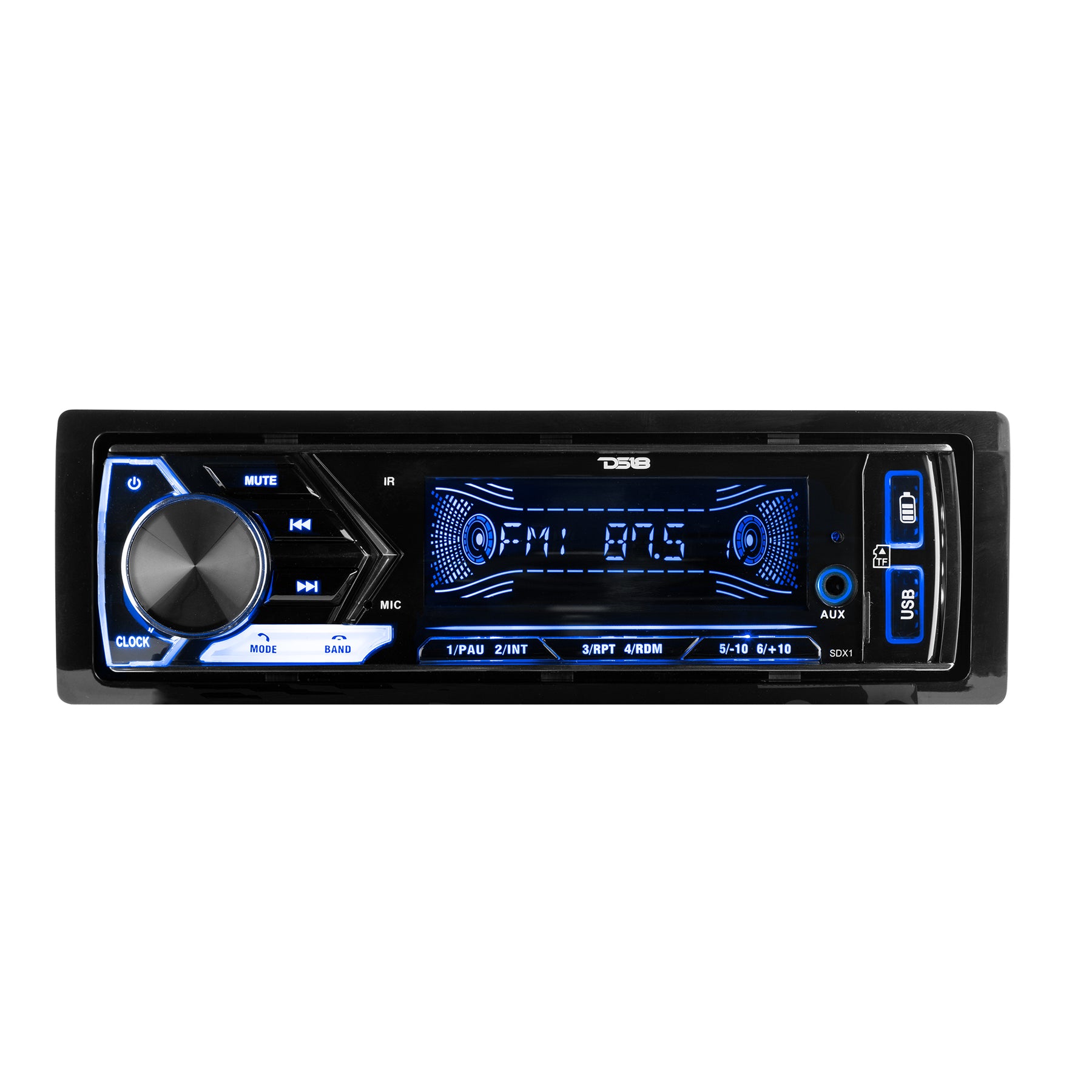 Single-DIN Digital Media Receiver Mech-Less Player, Bluetooth, Dual USB ,7 Volt Preouts