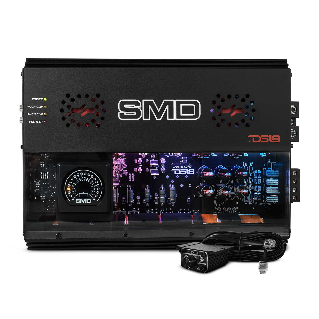 DS18 SMD 4-Channel Amplifier with VM-1 Voltmeter and Digital LED Lights ...