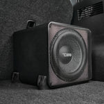 Car Audio Bass Package with Dual 8" Sealed Subwoofer Enclosure and Amplifier – 300W RMS