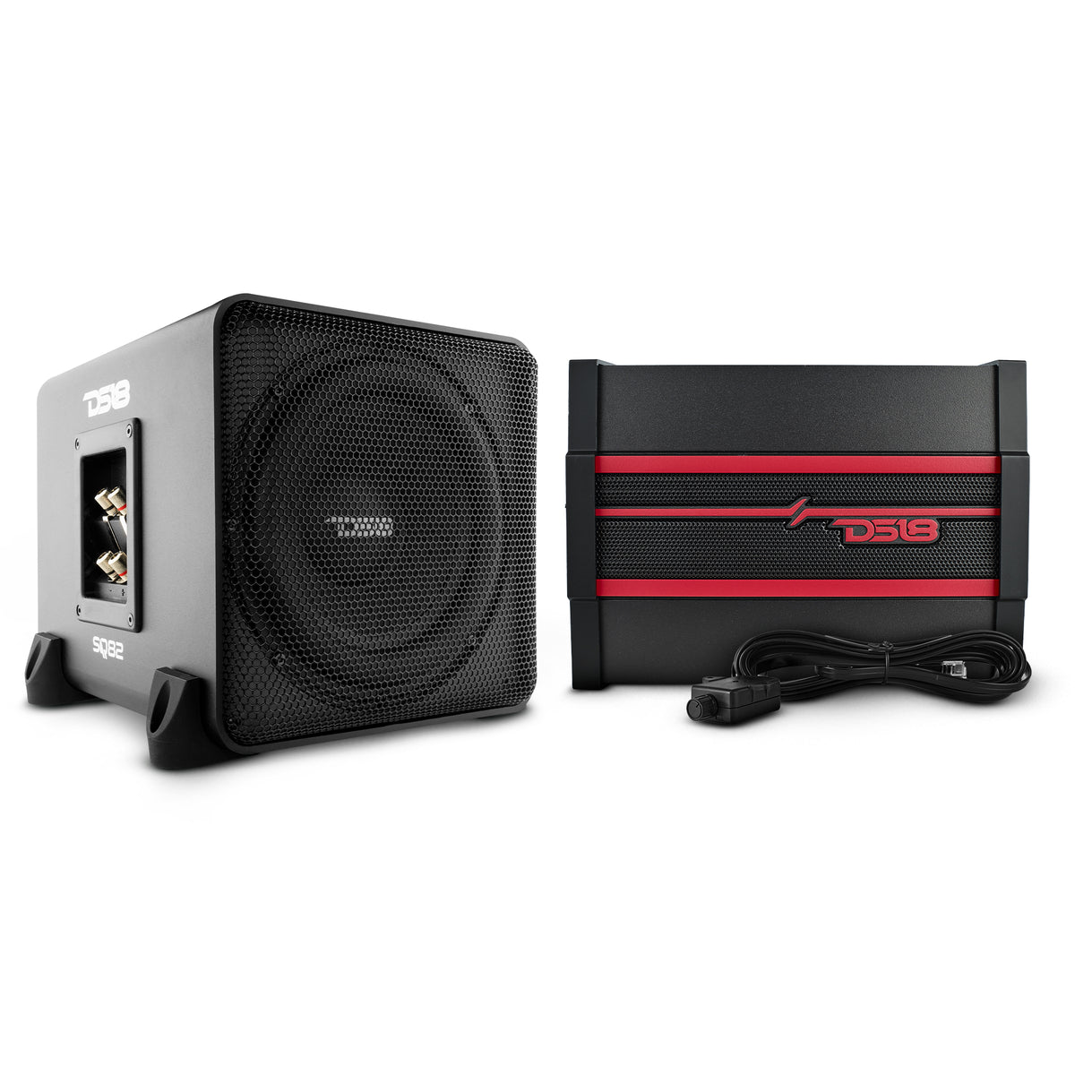 Car Audio Bass Package with Dual 8" Sealed Subwoofer Enclosure and Amplifier – 300W RMS