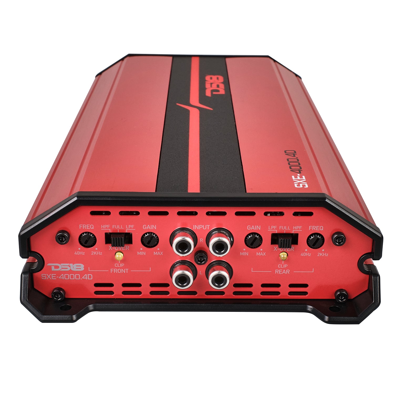 DS18 SXE-4000.4D Class D 4-Channel Car Amplifier – 4000W RMS – Red