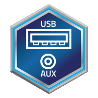USB/AUX port for greater versatility